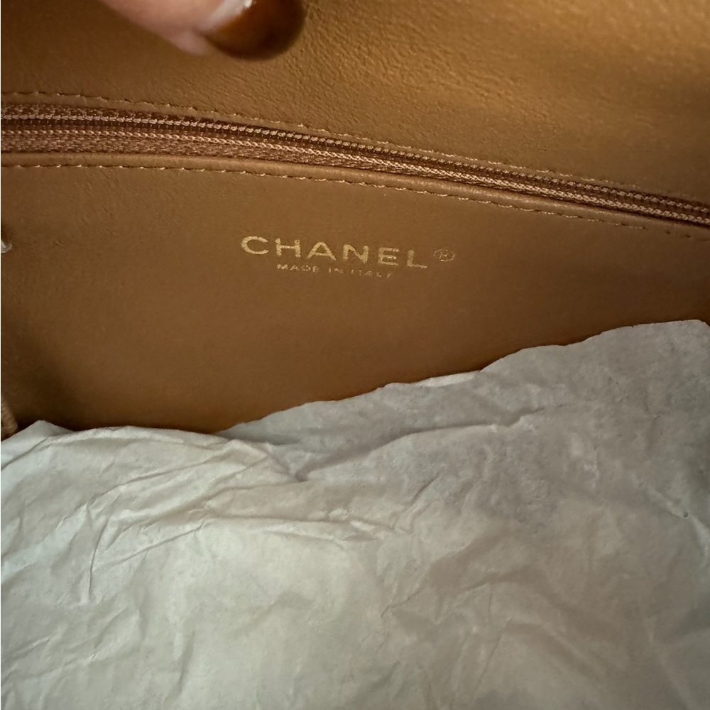NWOT Chanel Beige Quilted Caviar Leather Affinity backpack with dustbag - Picture 6 of 10